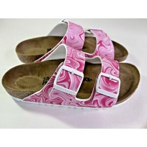 Birkenstock Arizona Birko-Floor Sandal Pink and White Marble Size EU-38 US-7.5